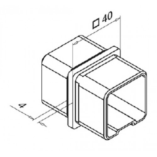 Square Tube Connector for 40mm x 40mm Tube